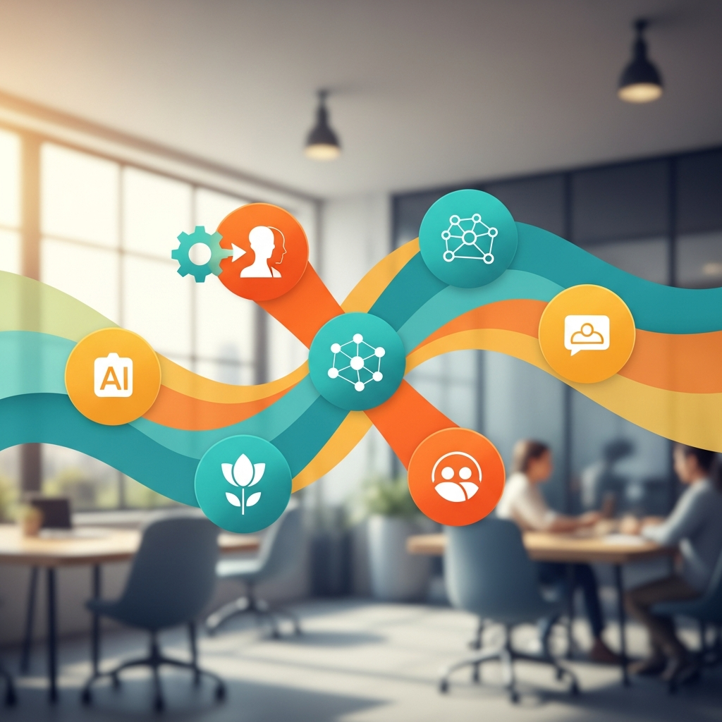 Illustration of Workplace Trends: 7 Essential Shifts for a More Effortless Future